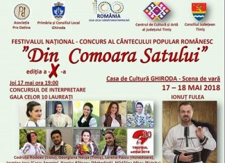 Festivalul Din Comoara Satului ediția a X-a Festivalul Din Comoara Satului 2018
