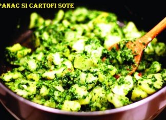 Spanac si cartofi sote - Reteta de post