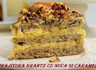 Prajitura Krantz cu nuca si caramel