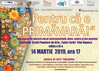 Sărbătoarea Şcolii de Arte Cluj, "Pentru că e primăvară"